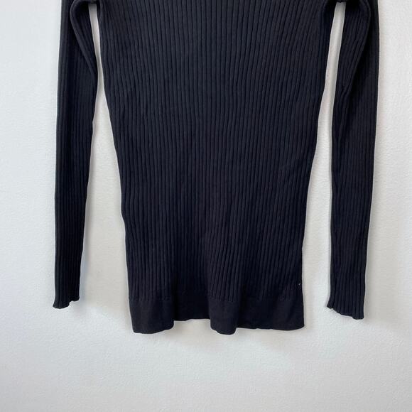Athleta‎ Lincoln Park Sweater Black Lyocell Blend Crewneck Ribbed Size Medium - Picture 8 of 11